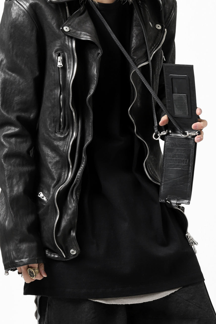 画像をギャラリービューアに読み込む, ISAMU KATAYAMA BACKLASH exclusive DOUBLE RIDERS JACKET / JP-CALF GARMENT WASHED (BLACK)