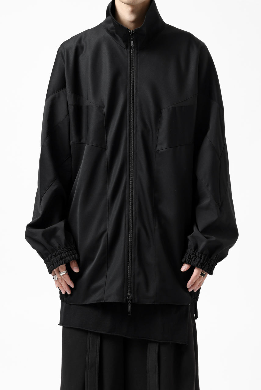 Y's....  PANELED ZIP BLOUSON / SUPER 120's DOESKIN (BLACK)