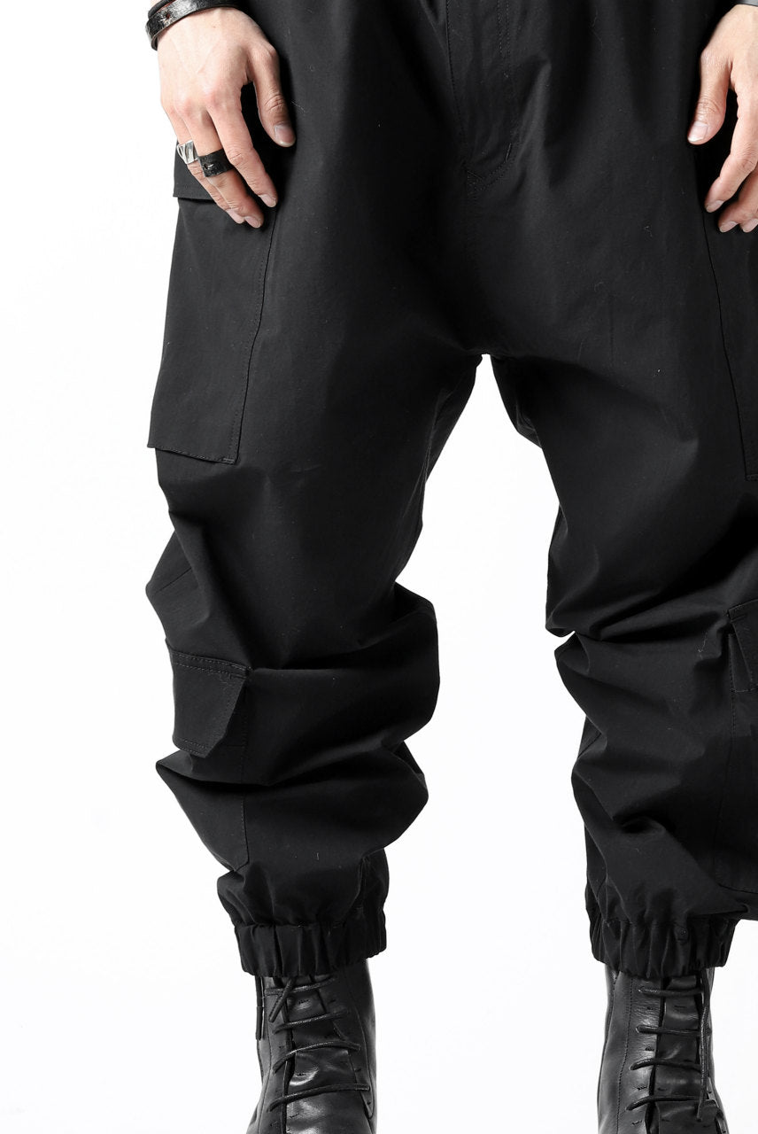ISAMU KATAYAMA BACKLASH LOWCROTCH FIELD PANTS / STRETCH TYPEWRITER CLOTH (BLACK)