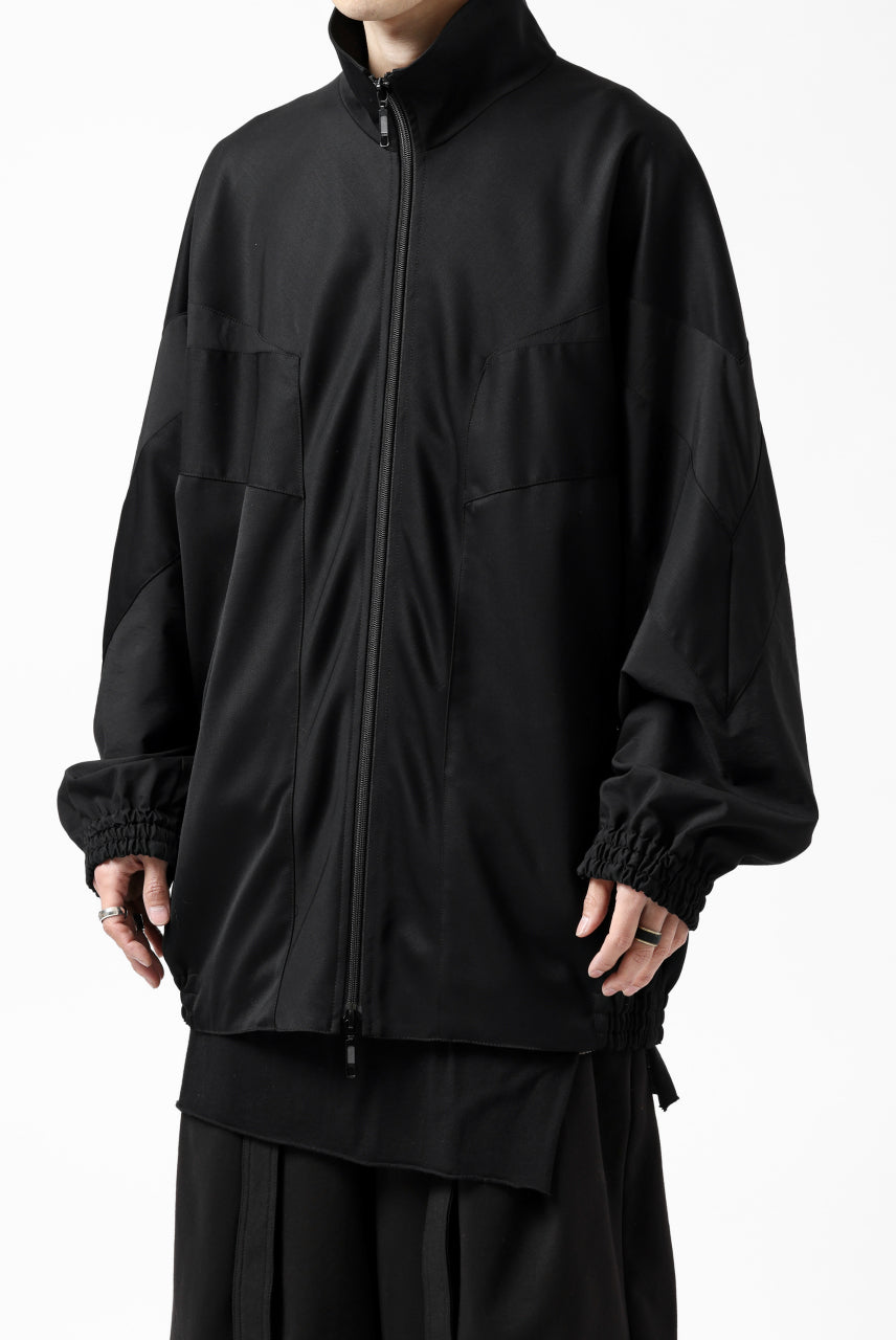 Y's....  PANELED ZIP BLOUSON / SUPER 120's DOESKIN (BLACK)