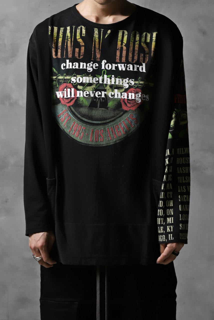 CHANGES VINTAGE REMAKE BOAT-NECK BAND L/S TEE (BLACK #B)