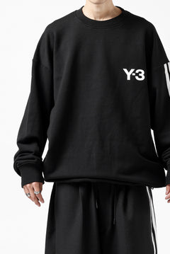 画像をギャラリービューアに読み込む, Y-3 Yohji Yamamoto 3 STRIPES LEFT SLEEVE SWEAT TOP / FRENCH TERRY (BLACK)