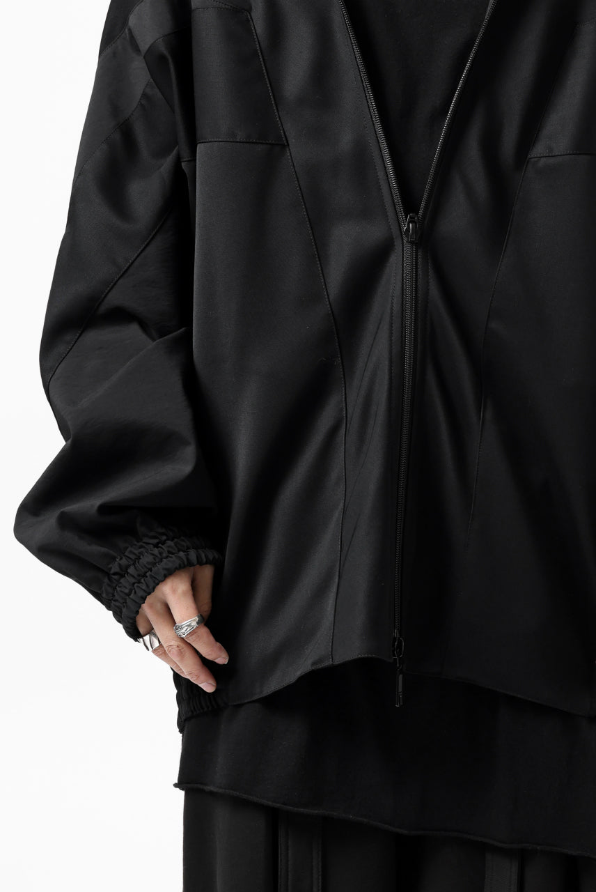 Y's....  PANELED ZIP BLOUSON / SUPER 120's DOESKIN (BLACK)