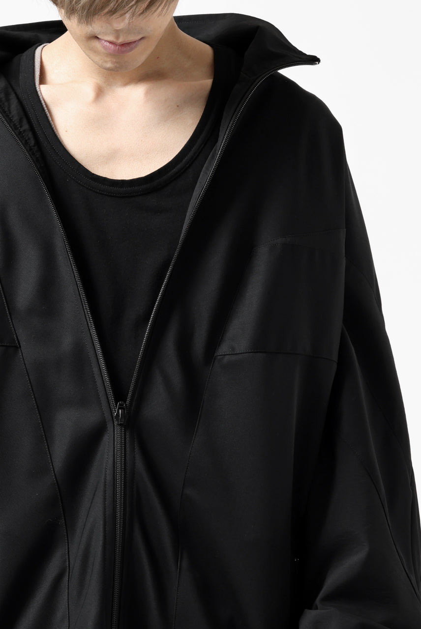 Y's....  PANELED ZIP BLOUSON / SUPER 120's DOESKIN (BLACK)