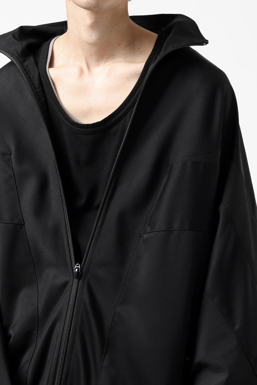 Y's....  PANELED ZIP BLOUSON / SUPER 120's DOESKIN (BLACK)