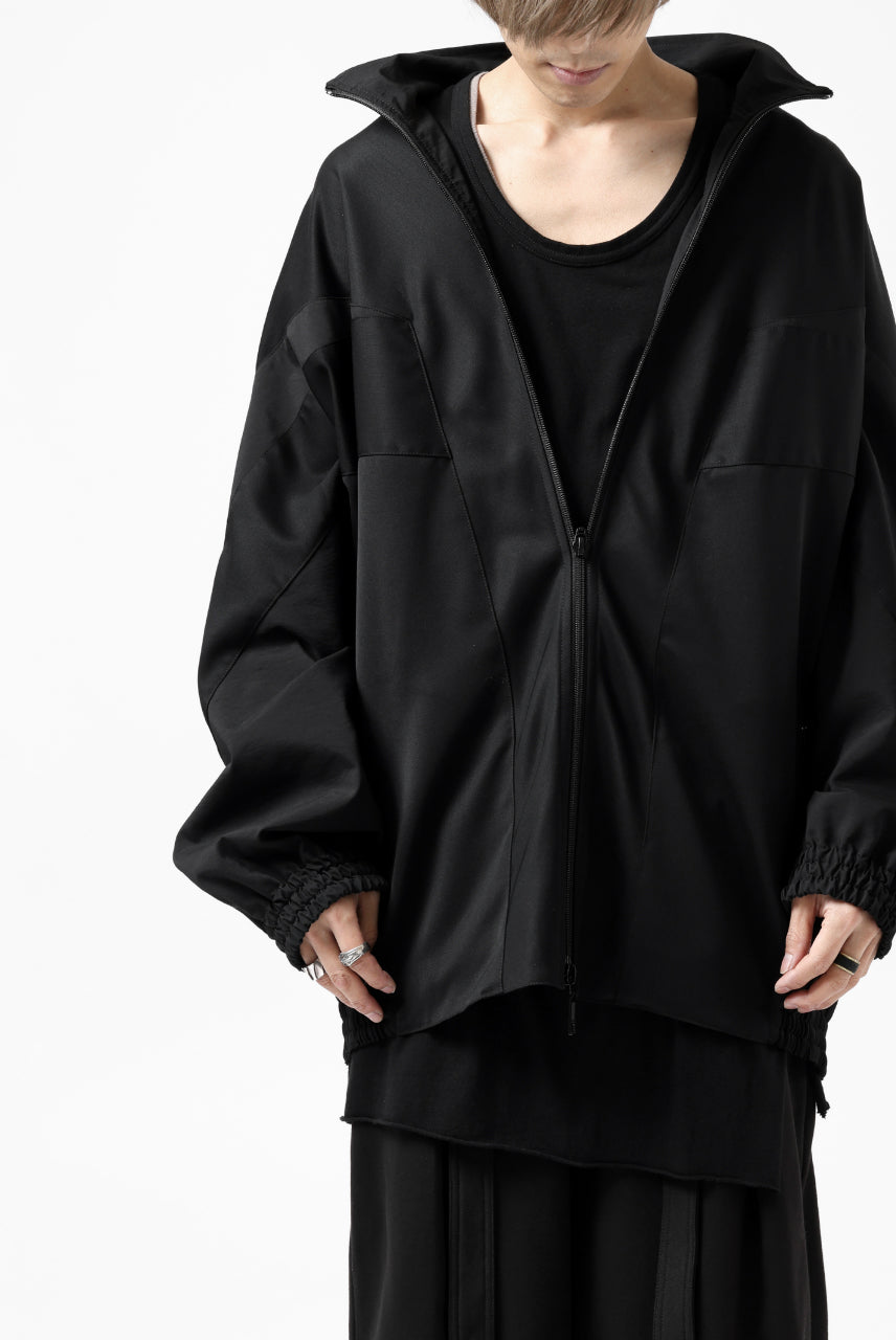 Y's....  PANELED ZIP BLOUSON / SUPER 120's DOESKIN (BLACK)