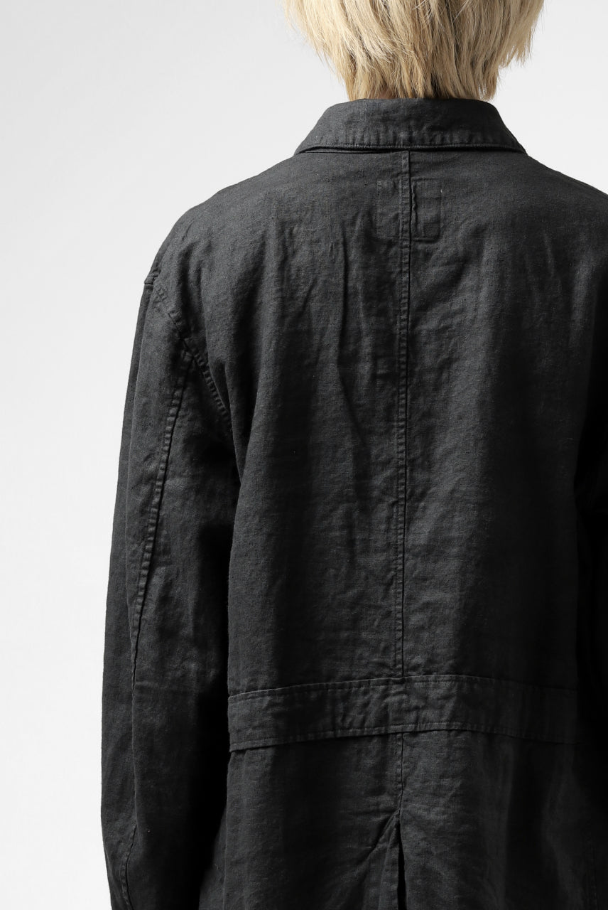 ISAMU KATAYAMA BACKLASH WORK COAT / GARMENT NATURAL DYED LINEN (SUMI)