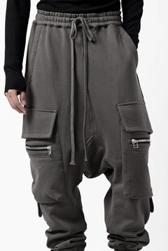 画像をギャラリービューアに読み込む, A.F ARTEFACT ZIPPER SARROUEL CARGO PANTS / COTTON SWEAT (GREY)