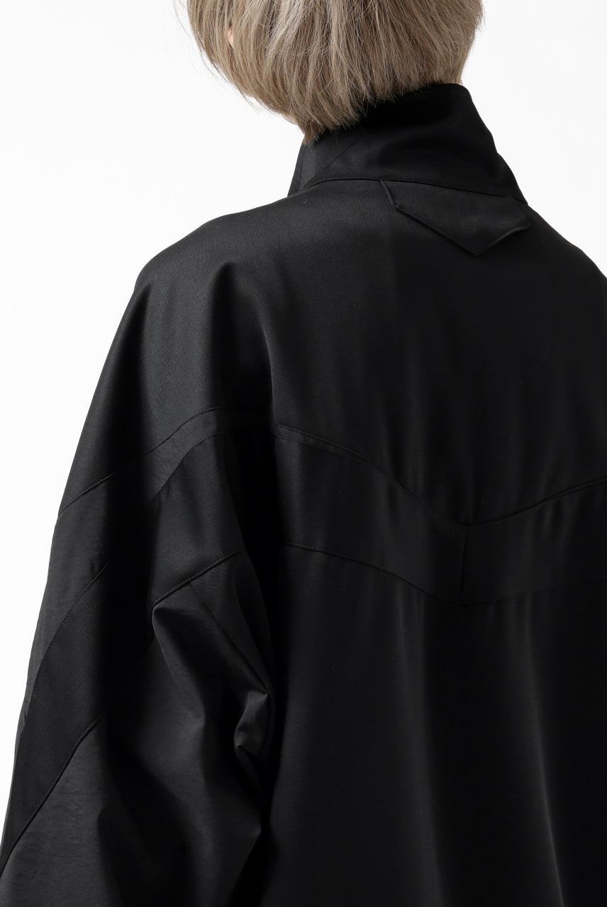 Y's....  PANELED ZIP BLOUSON / SUPER 120's DOESKIN (BLACK)