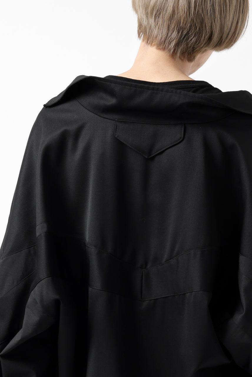 Y's....  PANELED ZIP BLOUSON / SUPER 120's DOESKIN (BLACK)