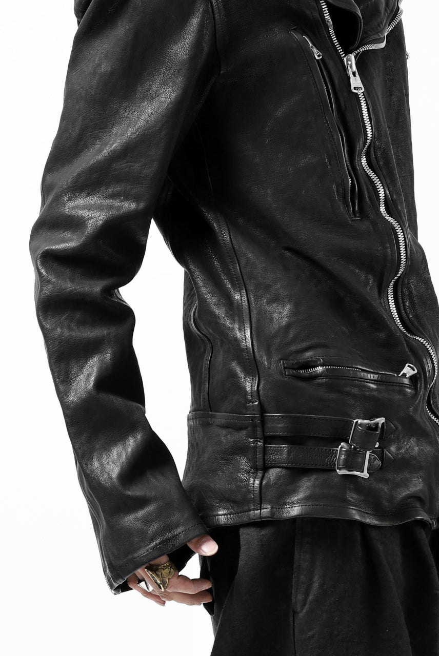 ISAMU KATAYAMA BACKLASH exclusive DOUBLE RIDERS JACKET / JP-CALF GARMENT WASHED (BLACK)