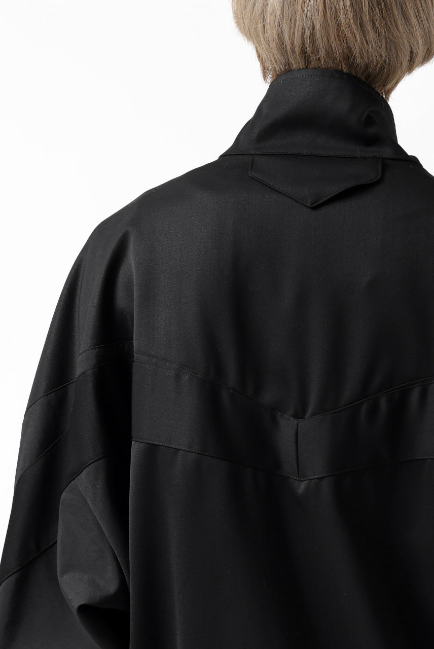 Y's....  PANELED ZIP BLOUSON / SUPER 120's DOESKIN (BLACK)