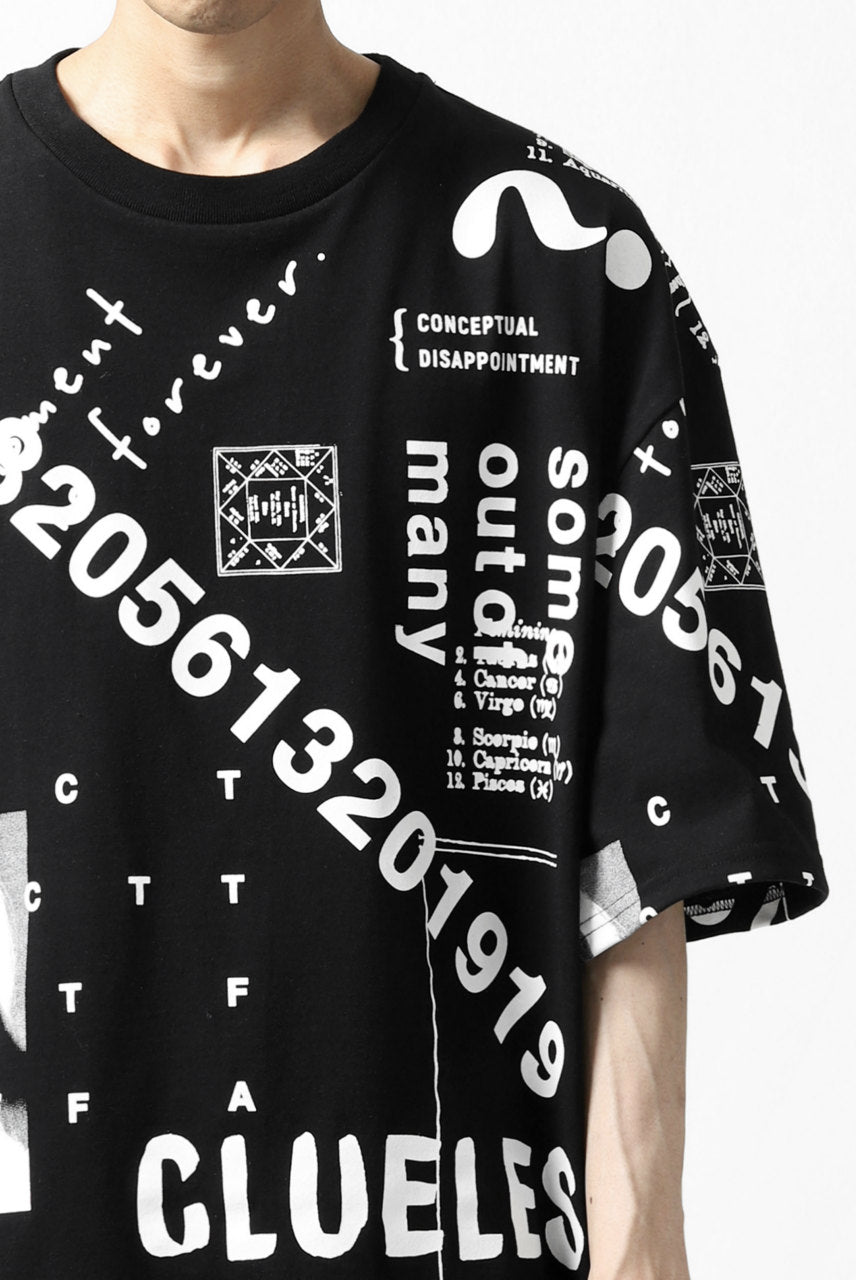 A.F ARTEFACT "TOTAL PATTERN PRINT" OVER SIZED TOPS (BLACK)