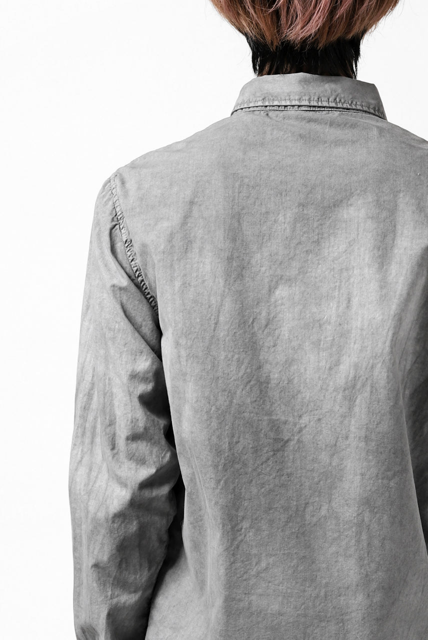 Load image into Gallery viewer, daub PLAIN COLLAR SHIRT / COLD DYED ORGANIC COTTON (GREY)