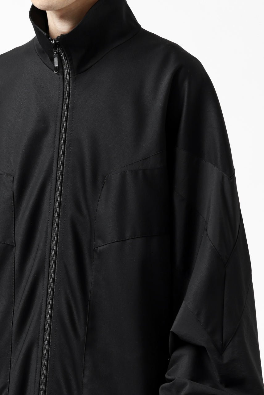 Y's....  PANELED ZIP BLOUSON / SUPER 120's DOESKIN (BLACK)