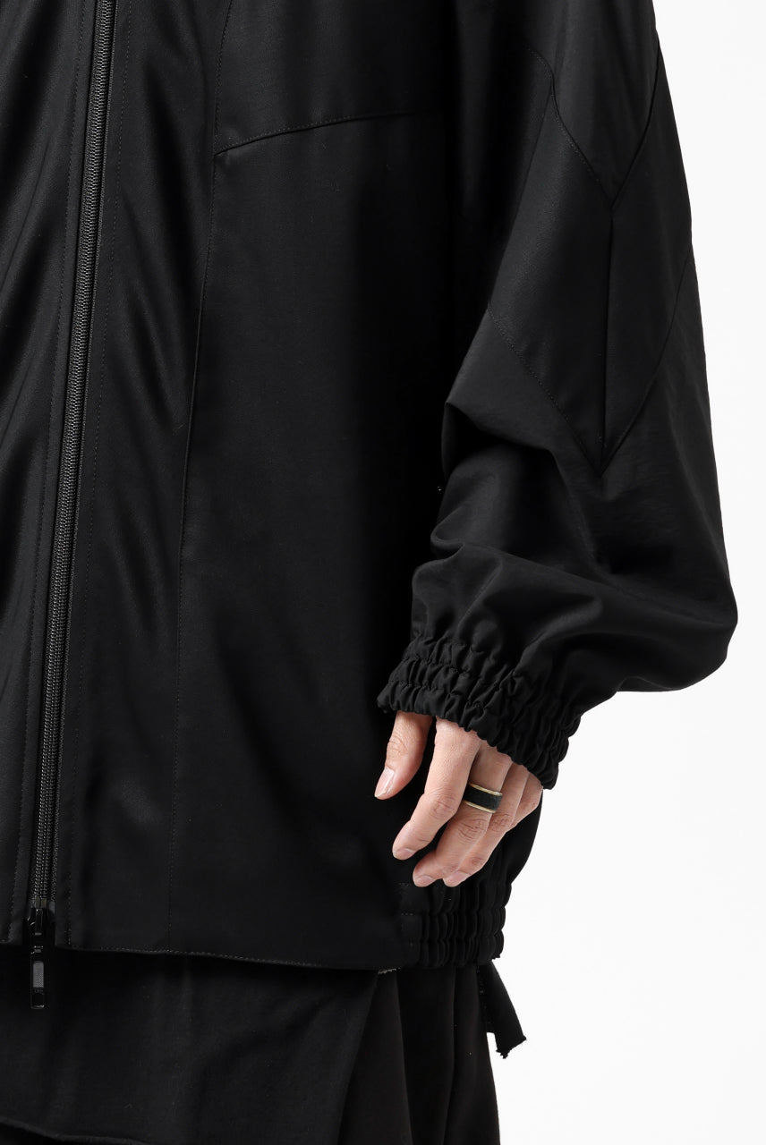 Y's....  PANELED ZIP BLOUSON / SUPER 120's DOESKIN (BLACK)