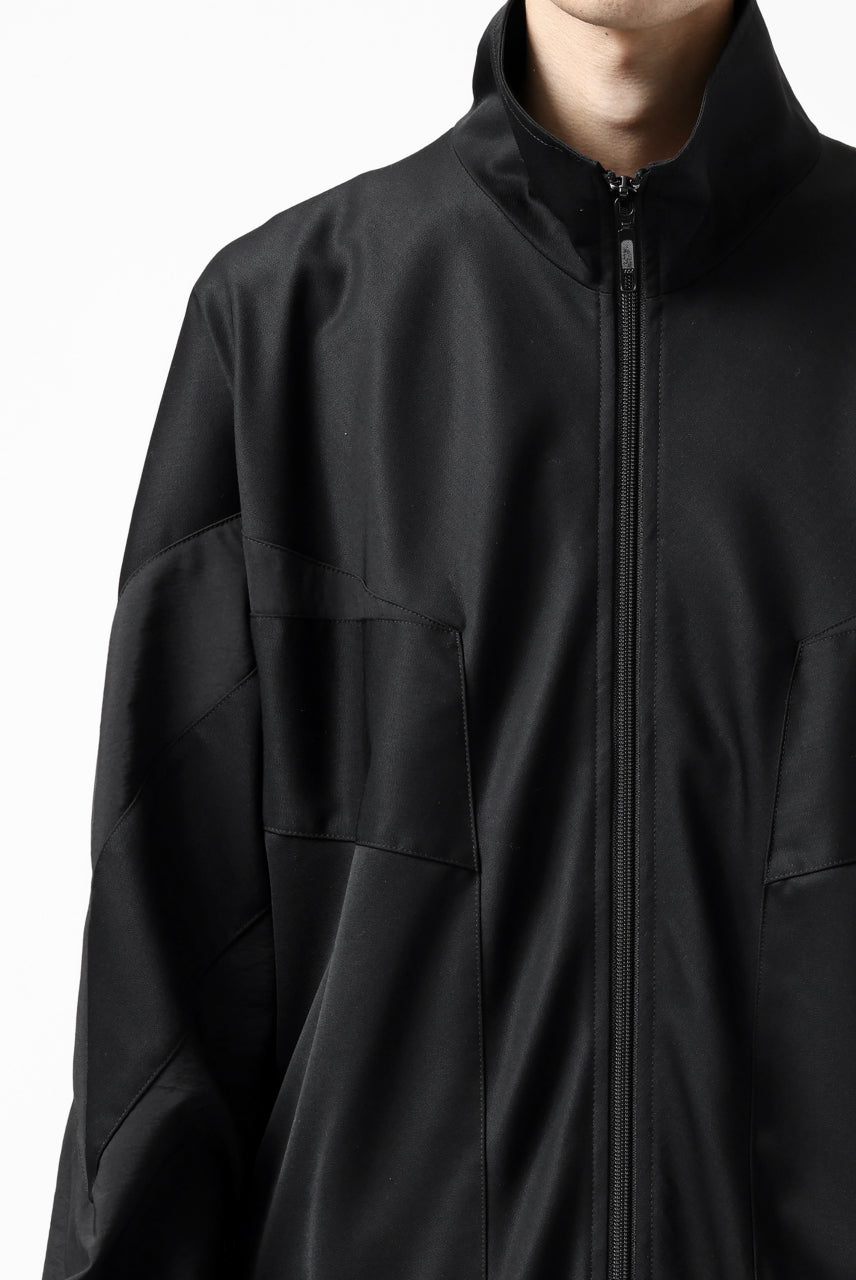 Y's....  PANELED ZIP BLOUSON / SUPER 120's DOESKIN (BLACK)