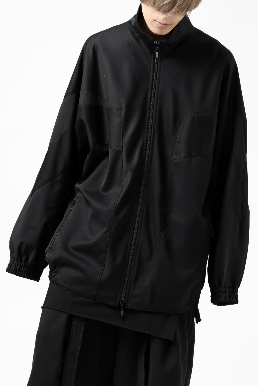 Y's....  PANELED ZIP BLOUSON / SUPER 120's DOESKIN (BLACK)