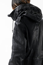 Load image into Gallery viewer, ISAMU KATAYAMA BACKLASH MODS COAT / GOAT LEATHER (GARMENT+SPRAY DYED / BLACK)