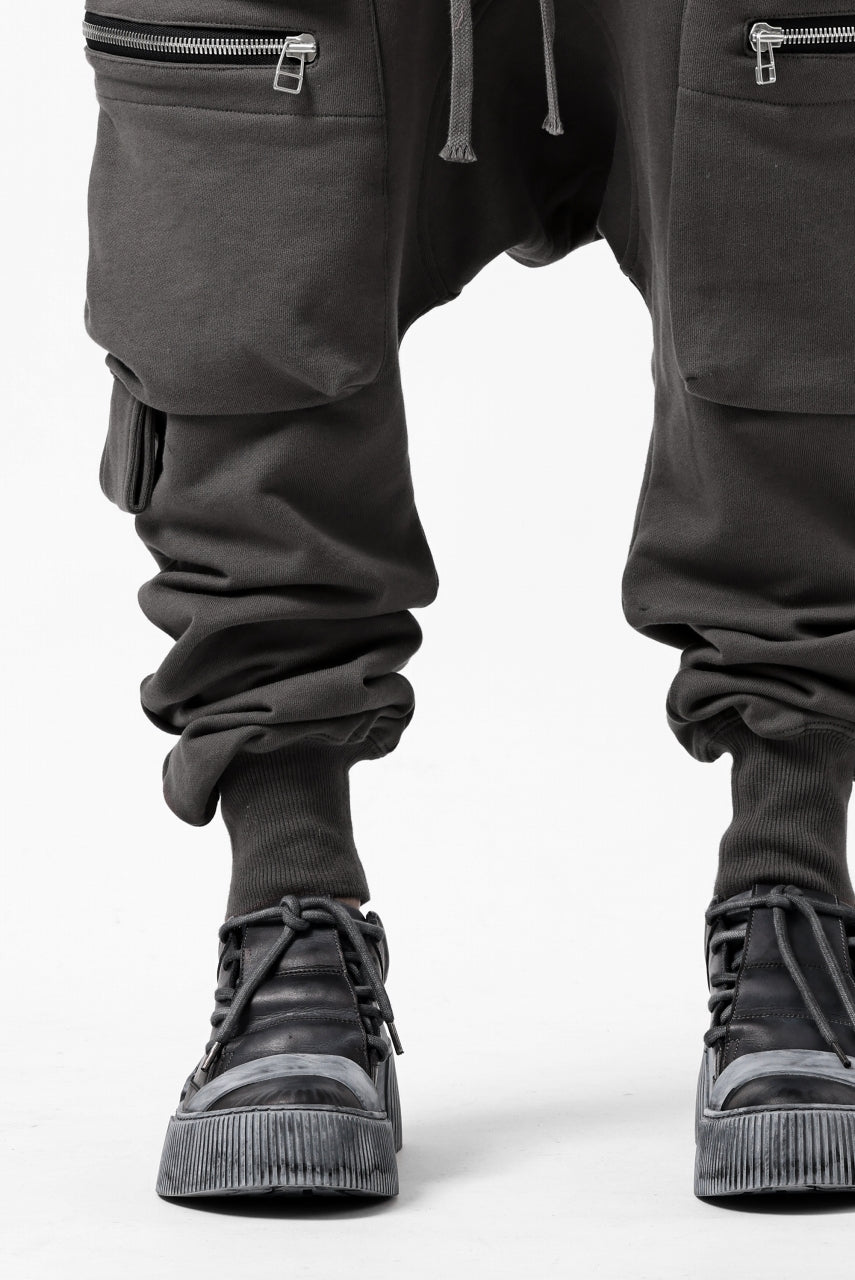 画像をギャラリービューアに読み込む, A.F ARTEFACT ZIPPER SARROUEL CARGO PANTS / COTTON SWEAT (GREY)