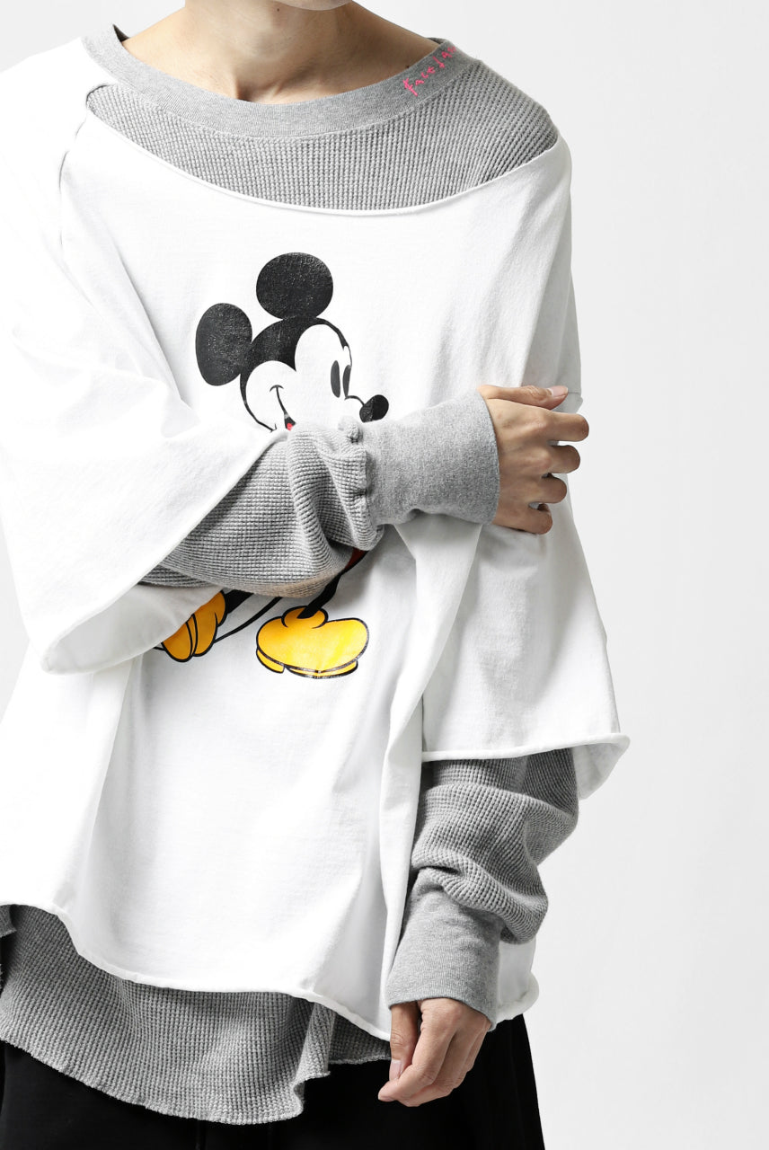 画像をギャラリービューアに読み込む, FACETASM × DISNEY Collaboration MICKEY DOCKING LAYER TOPS (WHITE)