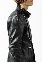 Load image into Gallery viewer, ierib exclusive peat biker jacket  / shiny horse leather (BLACK)