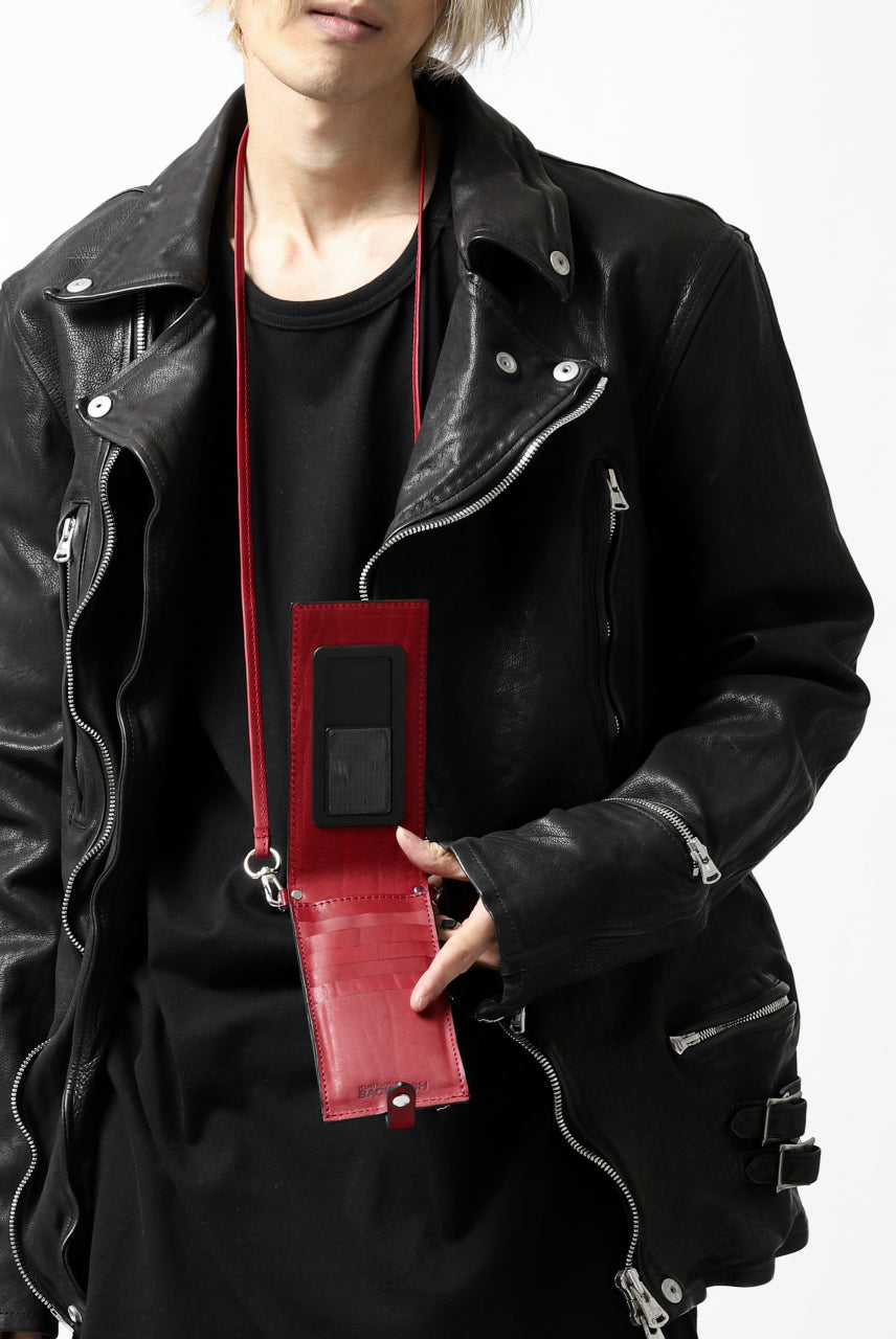 ISAMU KATAYAMA BACKLASH WALLET PHONE-HOLDER / ITALY DOUBLE SHOULDER (RED)