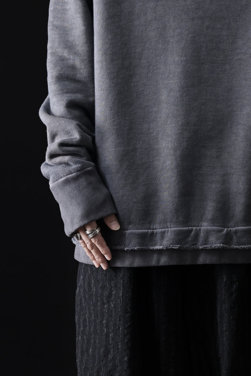 daub DYEING SWEAT PULLOVER / BRUSHED BACK TERRY FLEECE (GREY)