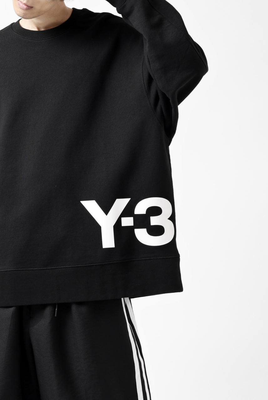 Y-3 Yohji Yamamoto BIG LOGO SWEAT TOP / FRENCH TERRY (BLACK)