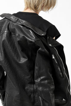 画像をギャラリービューアに読み込む, ISAMU KATAYAMA BACKLASH exclusive DOUBLE RIDERS JACKET / JP-CALF GARMENT WASHED (BLACK)