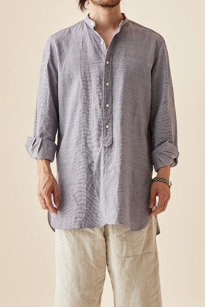 画像をギャラリービューアに読み込む, sus-sous shirt officers / L65 C22 S13 cloth washer (BLUE)