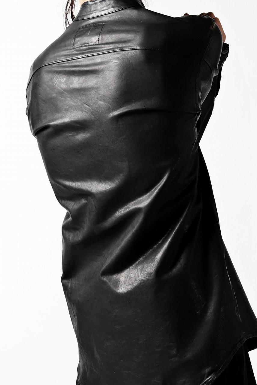 Load image into Gallery viewer, ISAMU KATAYAMA BACKLASH exclusive LEATHER SHIRT / ITALY SHOULDER 0.6mm (BLACK)