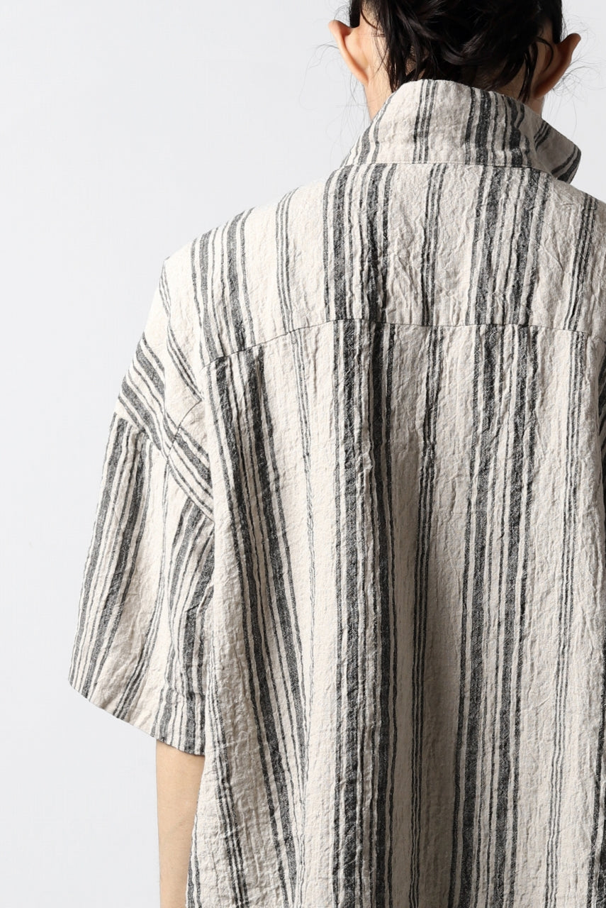 画像をギャラリービューアに読み込む, vital half collar tunica tops (organic linen stripe)