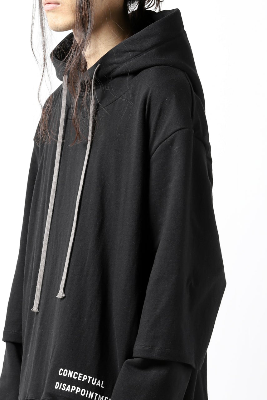 A.F ARTEFACT "Trunk-Show" BEHIND DOCKING LAYERED TEE HOODIE (BLACK)