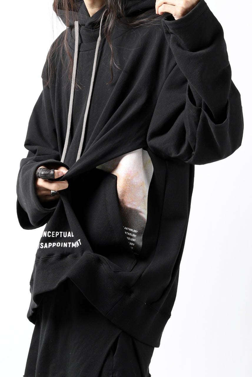 A.F ARTEFACT "Trunk-Show" BEHIND DOCKING LAYERED TEE HOODIE (BLACK)