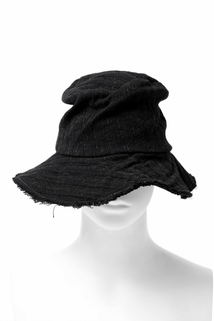 Load image into Gallery viewer, forme d&#39;expression Skewes Fedora-Raw Edge Hat (Black)