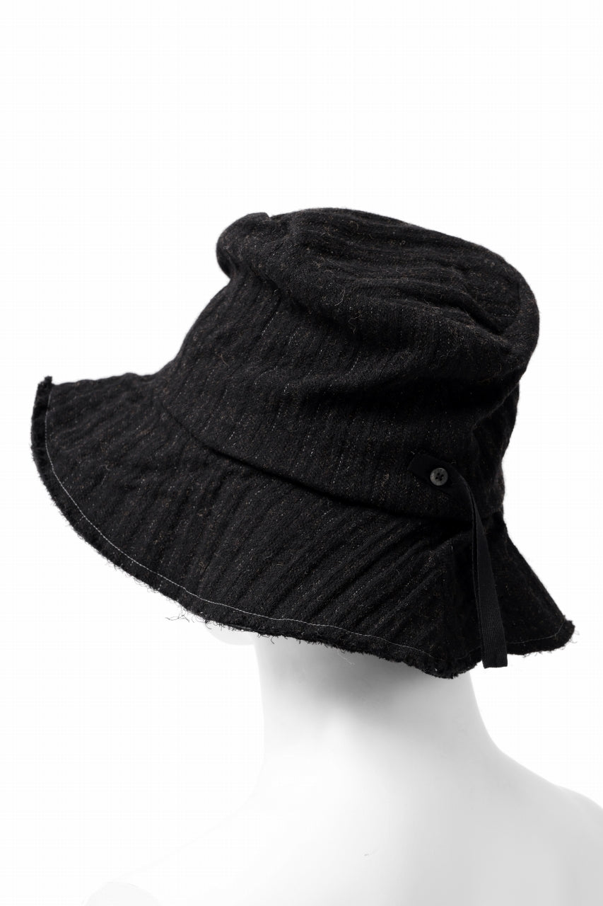 画像をギャラリービューアに読み込む, forme d&#39;expression Skewes Fedora-Raw Edge Hat (Black)