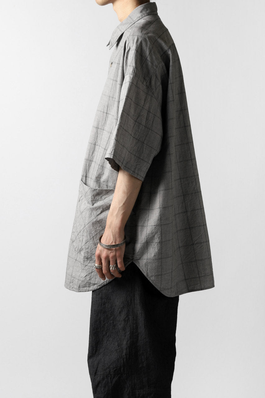 forme d'expression Round Hem Shirt  / Windpen Plaid (Hazy Grey)