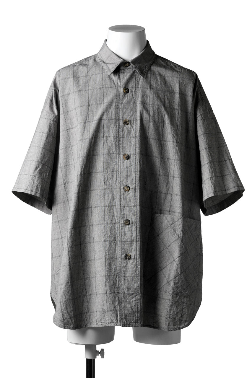 forme d'expression Round Hem Shirt  / Windpen Plaid (Hazy Grey)