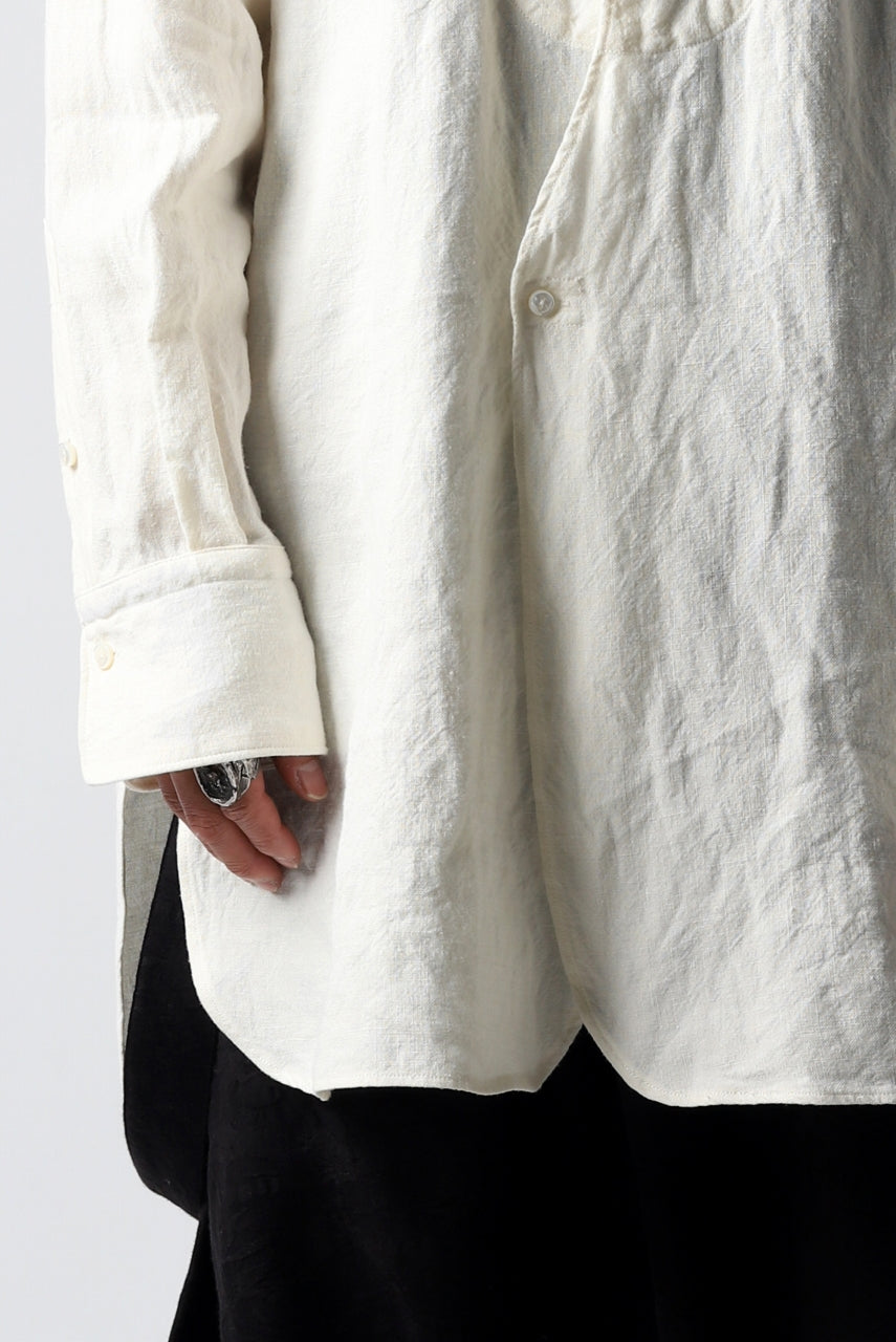 sus-sous shirt dress / L100 1/25 linen cloth (WHITE)