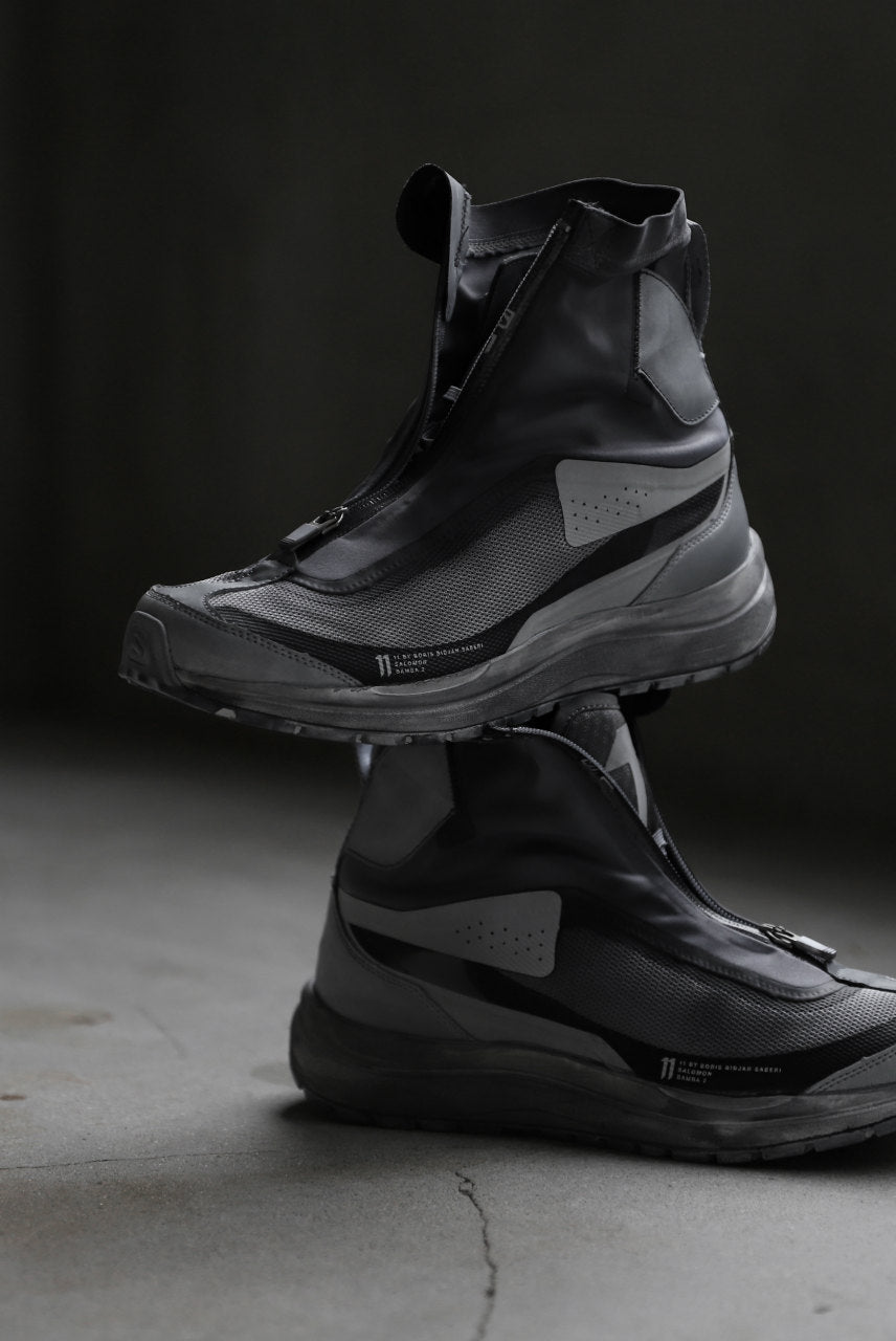 11 BY BORIS BIDJAN SABERI x SALOMON "BAMBA 2 HIGH" (OBJECT DYED LIGHT GREY)