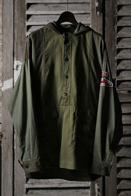 CHANGES VINTAGE REMAKE MILITARY HOODIE SHIRT-PARKA (KHAKI #C)