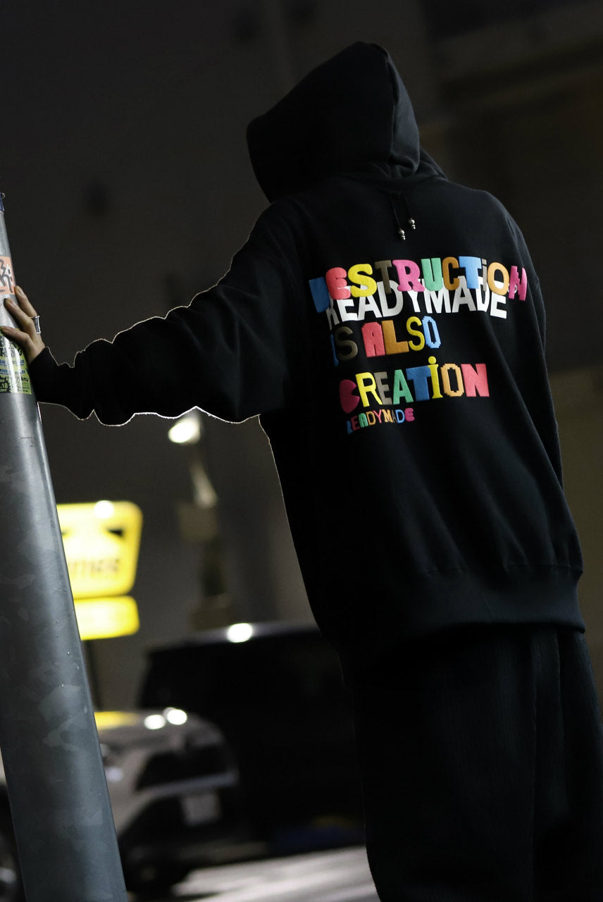 画像をギャラリービューアに読み込む, READYMADE COLLAPSED FACE HOODIE (BLACK)