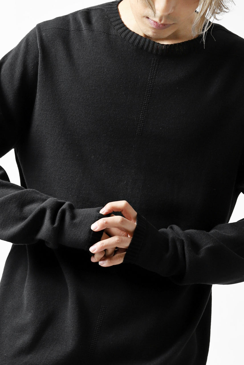 A.F ARTEFACT "WHOLEGARMENT" CREWNECK KNIT PULLOVER (BLACK)