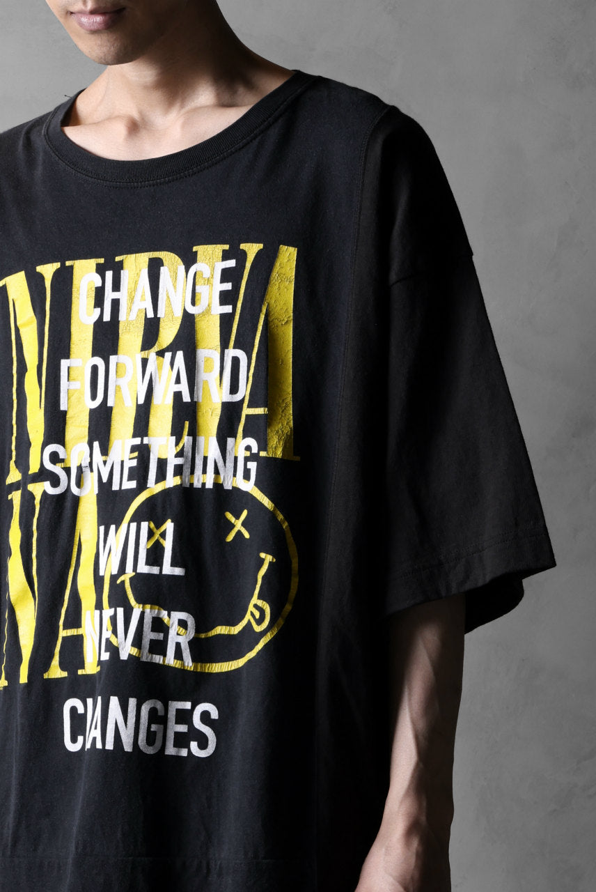 Load image into Gallery viewer, CHANGES VINTAGE REMAKE MULTI PANEL GRUNGE S/S TEE (BLACK #E)