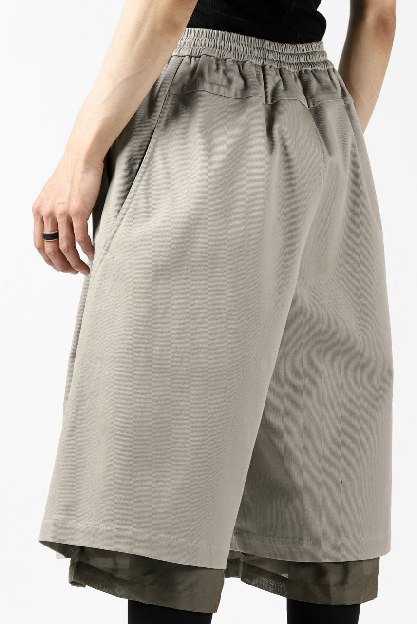 JOE CHIA WIDE TUCK/LAYER TROUSERS SHORT (TAUPE)