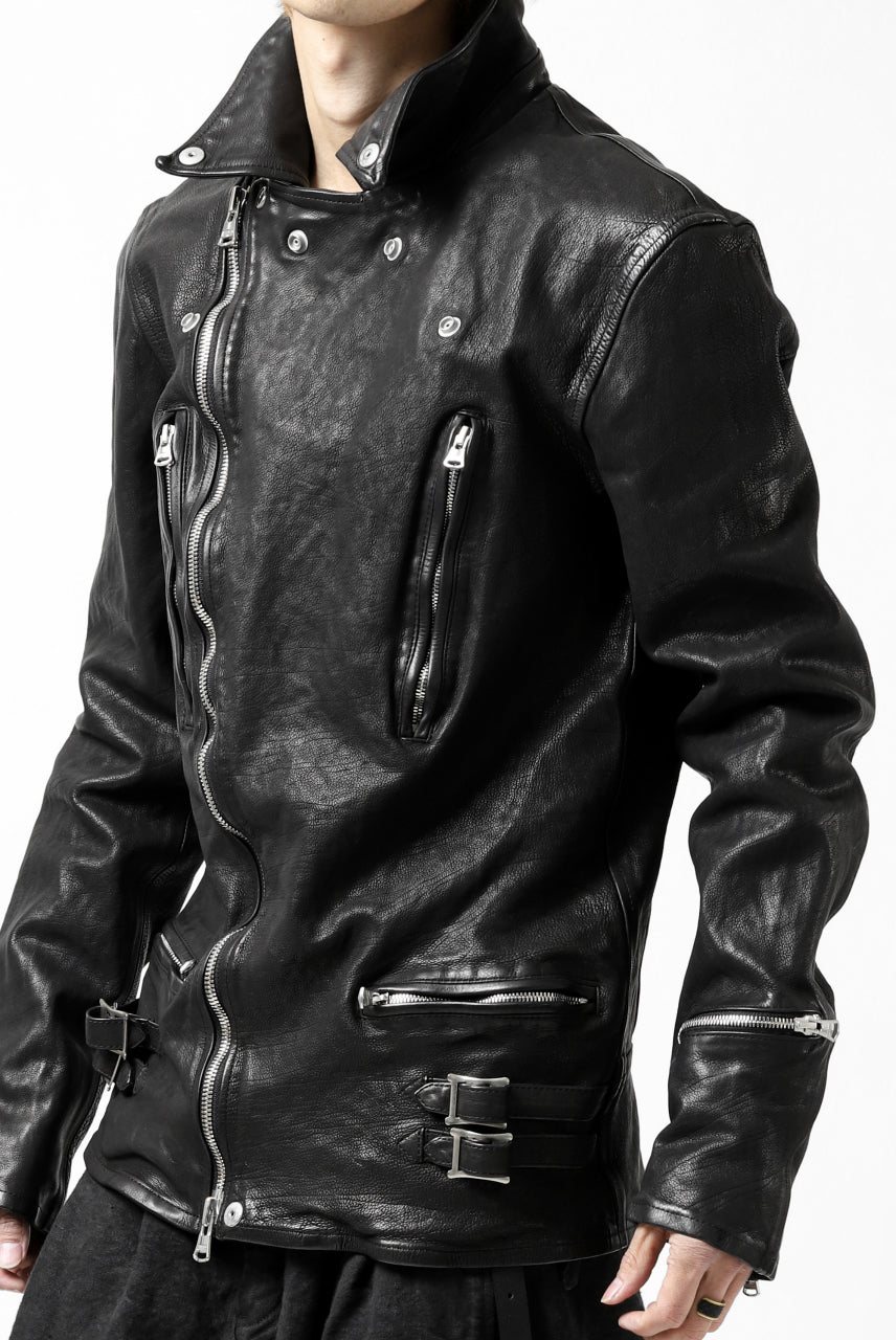 ISAMU KATAYAMA BACKLASH exclusive DOUBLE RIDERS JACKET / JP-CALF GARMENT WASHED (BLACK)