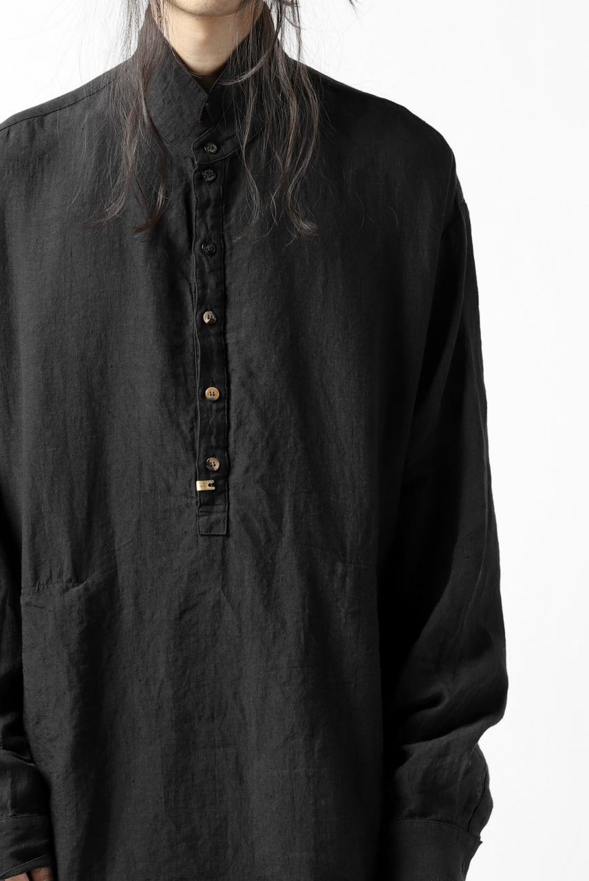 _vital half button-fly shirt (BLACK)