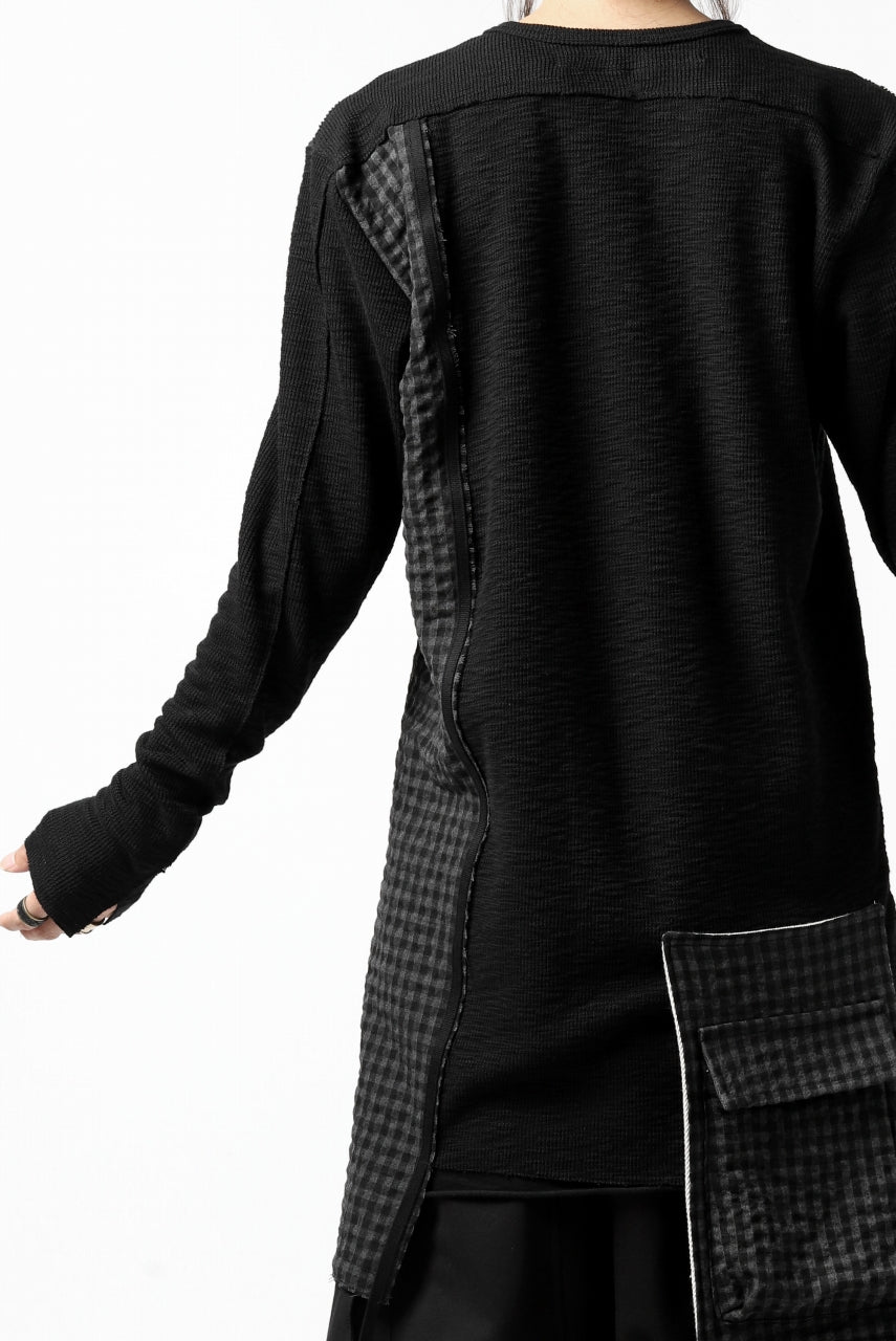 A.F ARTEFACT exclusive MULITI COMBINED PULLOVER (BLACK×CHECK)