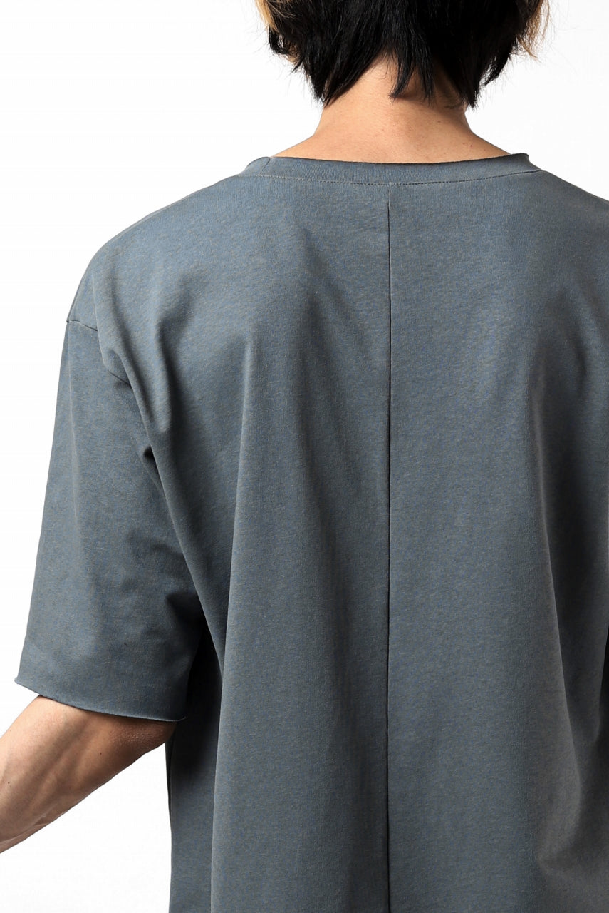 ierib exclusive raw edge Tee type-R  / light jersey (BLUE GREY)